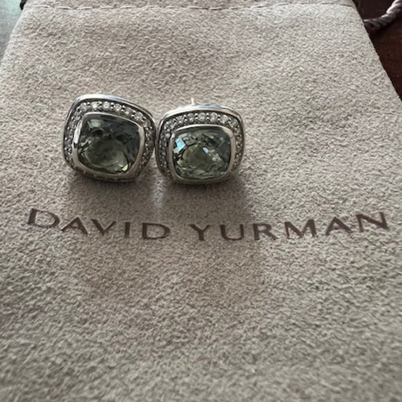 David Yurman Albion Stud Earrings with Gemstone and Diamonds in Silver - Picture 6 of 11